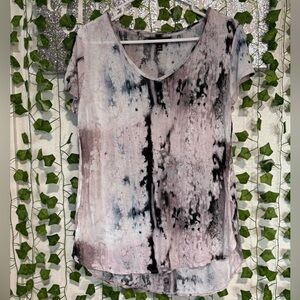 Simply Vera Vera Wang Abstract Short Sleeve Tee - Black, White, Pink